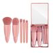 Набір пензликів для макіяжу 5 шт. ANbeauty в зручному органайзері з дзеркалом, Рожевий MMU-4968 фото 4