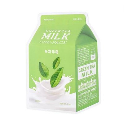 Тканинна маска заспокійлива A'pieu Green Tea Milk One-Pack ACM-0397 фото