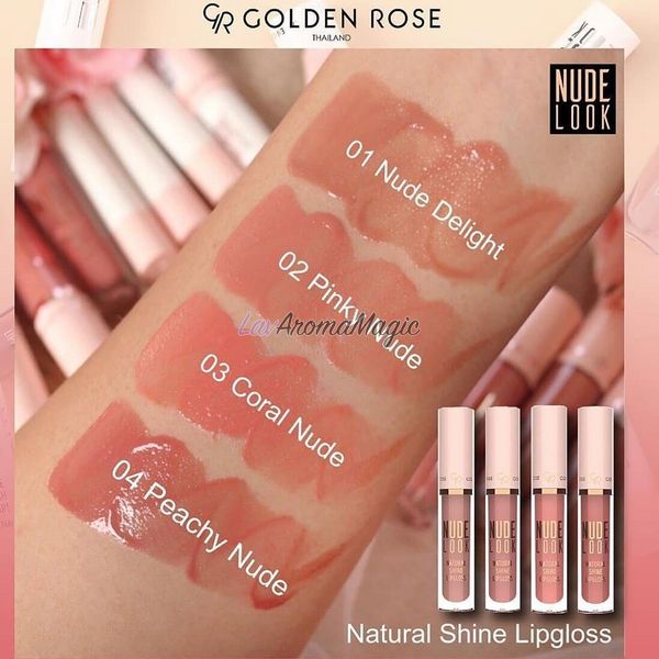 Рідка нюдова помада GOLDEN ROSE Nude Look Natural Shine Lipgloss, Nude Delight GRNL-0303-01 фото