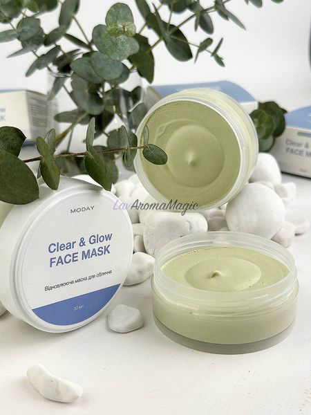 Відновлююча маска-антистрес для обличчя MODAY Clear & Glow FACE MASK на основі цинку та азелаїнової кислоти M-CGF-2372 фото