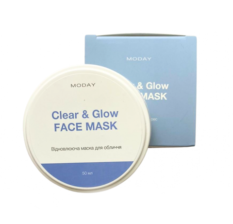 Восстанавливающая маска-антистресс для лица MODAY Clear & Glow FACE MASK на основе цинка и азелаиновой кислоты M-CGF-2372 фото